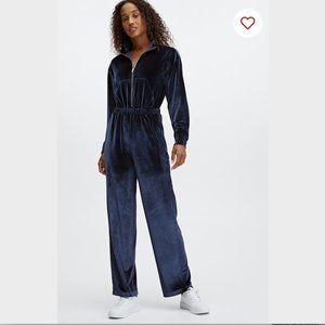 Fabletics Velour Zip-Up Wide Leg Onesie